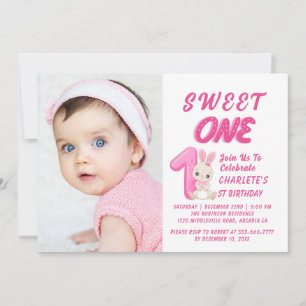 Sweet One Groovy Christmas 1st Birthday Photo  Invitation