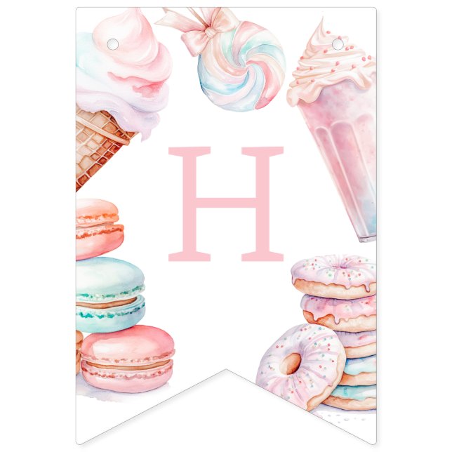 Sweet one ice cream birthday  bunting  (Second Flag)