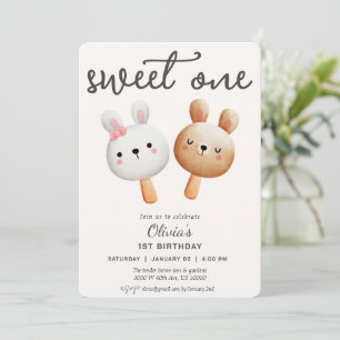 Sweet one ice cream first birthday invitation