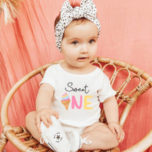 Sweet ONE Ice Cream Summer Treat 1st Birthday Baby T-Shirt