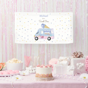 Sweet One ice cream truck first birthday Banner