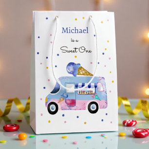 Sweet One ice cream truck first birthday Medium Gift Bag