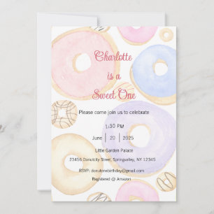 Sweet One Invitation, Donut One Party Invitation