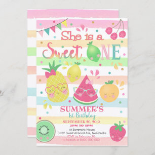 Sweet One Invitation - Fruit Invitation