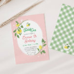 Sweet One Lemon & Floral Themed Birthday Party Invitation<br><div class="desc">How sweet it is to celebrate your little one's birthday party with this lemon themed party invitation featuring an oval frame with lemon branches. Matching party decor in our store</div>