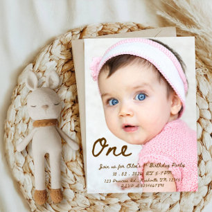 Sweet One Little Girl 1st Birthday Party Invitation