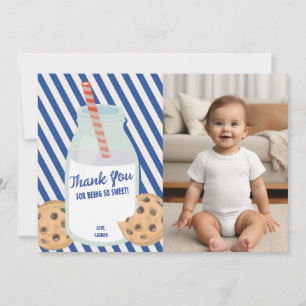 Sweet One Milk Cookie Birthday Thank You Card
