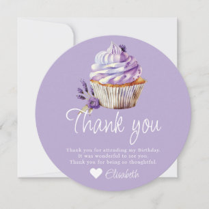 Sweet One Muffin Purple Pastel Thank you Card