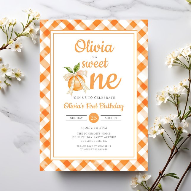 Sweet One Orange Citrus 1st Birthday Invitation (Sweet One Orange Citrus 1st Birthday Invitation)