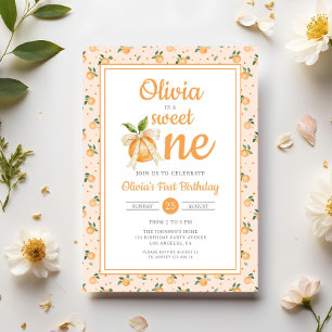 Sweet One Orange Citrus 1st Birthday Invitation