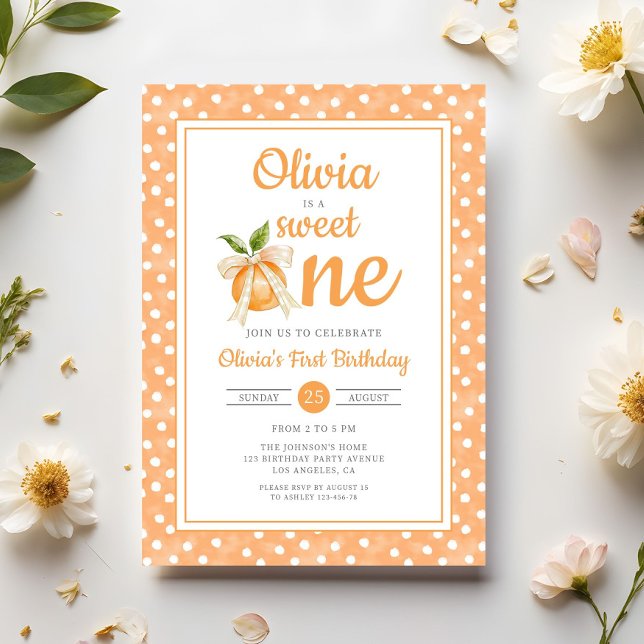 Sweet One Orange Citrus 1st Birthday Invitation (Sweet One Orange Citrus 1st Birthday Invitation)