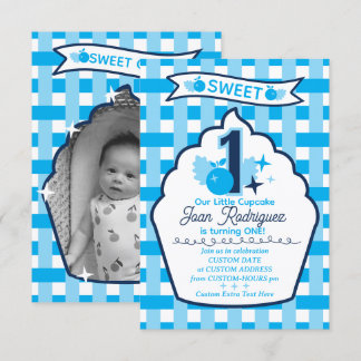Sweet One Photo Invitations Flat Thank You Card