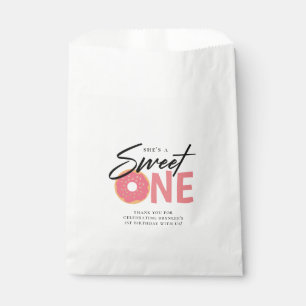 Sweet ONE Pink Doughnut Theme 1st Birthday Party Favour Bags