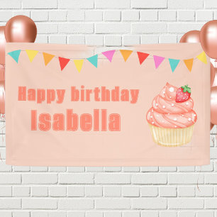 Sweet ONE, pink girls first birthday party  Banner