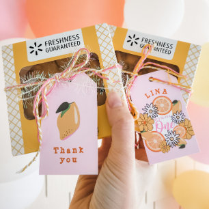 Sweet One Pink Lemon First Birthday Gift Tags