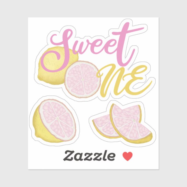 Sweet One Pink Lemonade Birthday Stickers (Sheet)