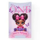 Sweet ONE Purple Afro Puff Baby Girl 1st Birthday