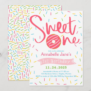 Sweet One Sprinkles Birthday Party Invitation