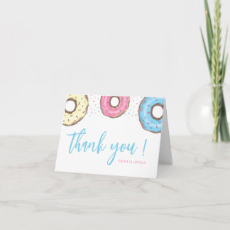 Sweet One Sprinkles Doughnut 1st Birthday Party Thank You Card