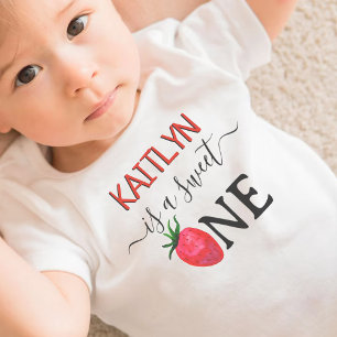Sweet One Strawberry 1st Birthday Baby T-Shirt