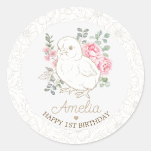 Sweet One Theme Birthday Party Favours Classic Round Sticker