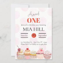 Sweet One Year Old Birthday Party Invitation