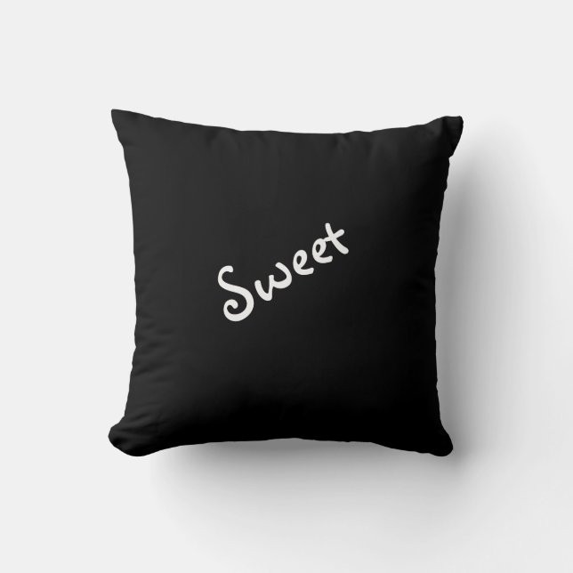 Sweet or Sassy Mood Expression Throw Pillow (Front)