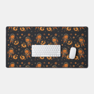 Sweet Orange Astronaut Galactic Miner Desk Mat