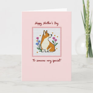 Sweet Orange Dog Mothers Day Card