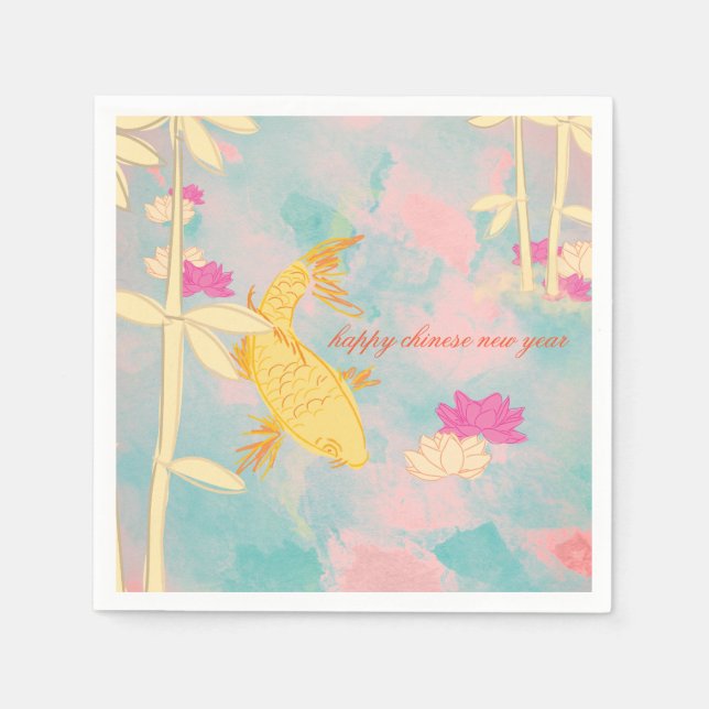 Sweet Orange Koi Napkin (Front)