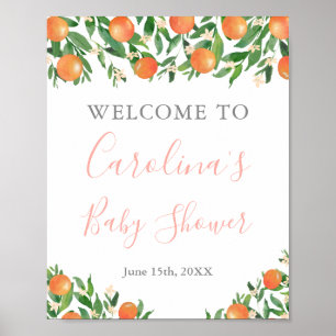 Sweet Oranges Blossoms Citrus Shower Welcome Poster
