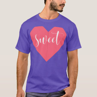 Sweet Origami Heart Pink Heart T-Shirt