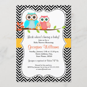 Sweet Owl Baby Shower Invite