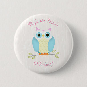 Sweet Owl Birthday 6 Cm Round Badge