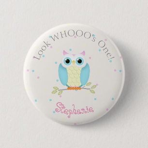 Sweet Owl Birthday 6 Cm Round Badge