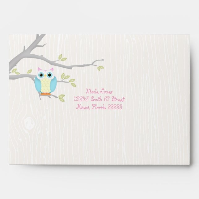 Sweet Owl Birthday Envelope (Front)