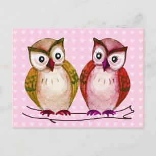 Sweet owls postcard