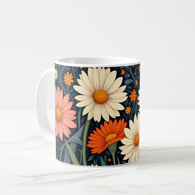 Sweet Painted Daisies Coffee Mug (Front Left)