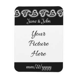 Sweet Paisley Hearts in Black Save-the-Date Magnet
