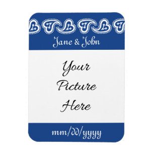 Sweet Paisley Hearts in Blue Save-the-Date Magnet