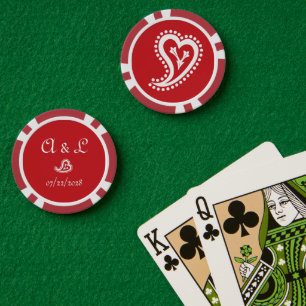 Sweet Paisley Hearts in Cherry Poker Chips
