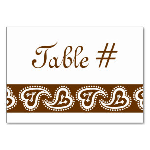 Sweet Paisley Hearts in Chocolate Table Card