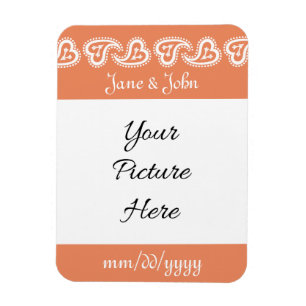 Sweet Paisley Hearts in Coral Save-the-Date Magnet