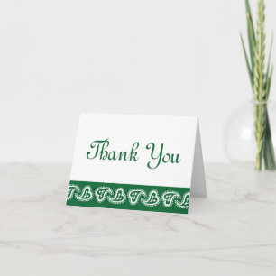 Sweet Paisley Hearts in Green Thank You Card