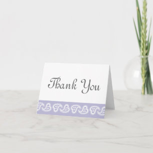 Sweet Paisley Hearts in Lavender Thank You Card