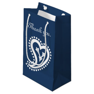 Sweet Paisley Hearts in Navy Gift Bag