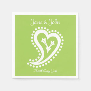 Sweet Paisley Hearts in Peridot Napkins