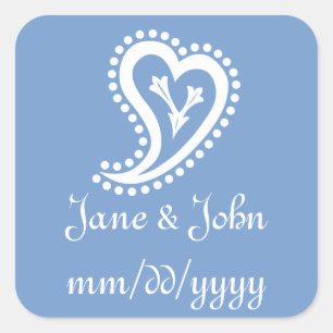 Sweet Paisley Hearts in Periwinkle Sticker