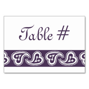 Sweet Paisley Hearts in Purple Table Card
