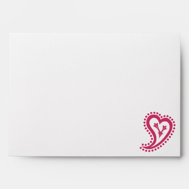 Sweet Paisley Hearts in Raspberry Envelopes (Front)